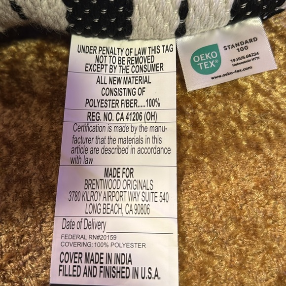 Brentwood Striped Black and White Throw Pillow - Picture 6 of 7